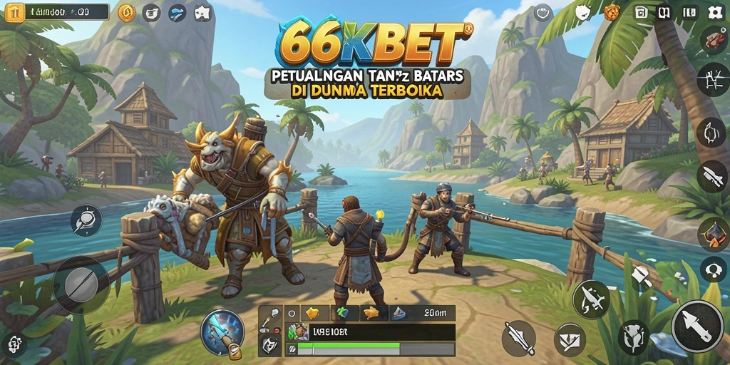 Tampilan gameplay 66KBET yang seru dan menantang di dunia terbuka.