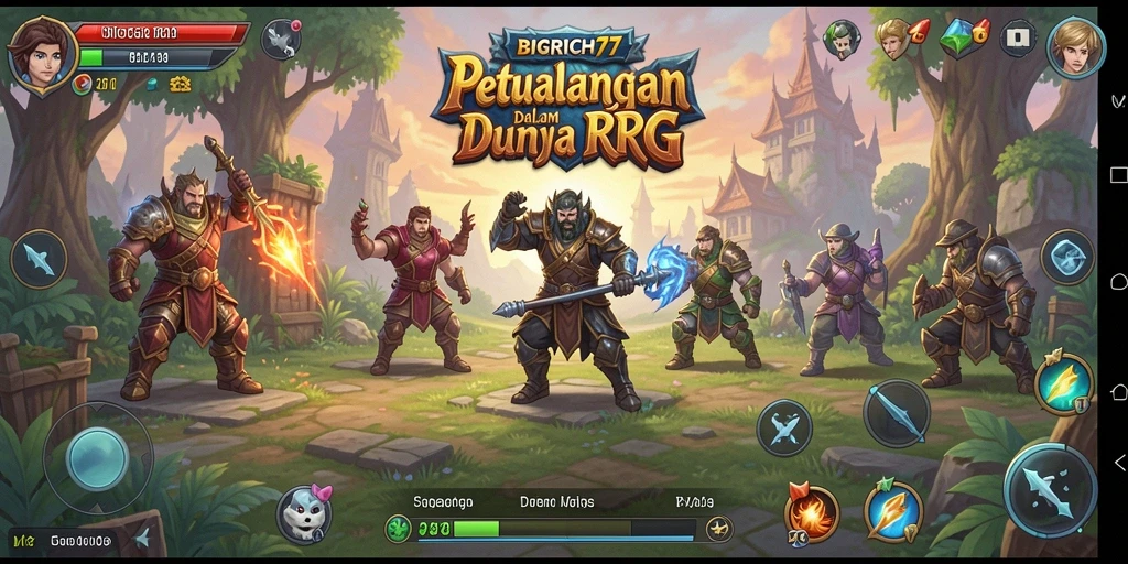 Tangkapan layar menampilkan aksi seru dalam petualangan RPG di BIGRICH77.