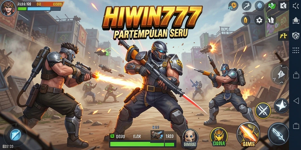Tampilan seru dari gameplay HIWIN777 dalam pertarungan Battle Royale.