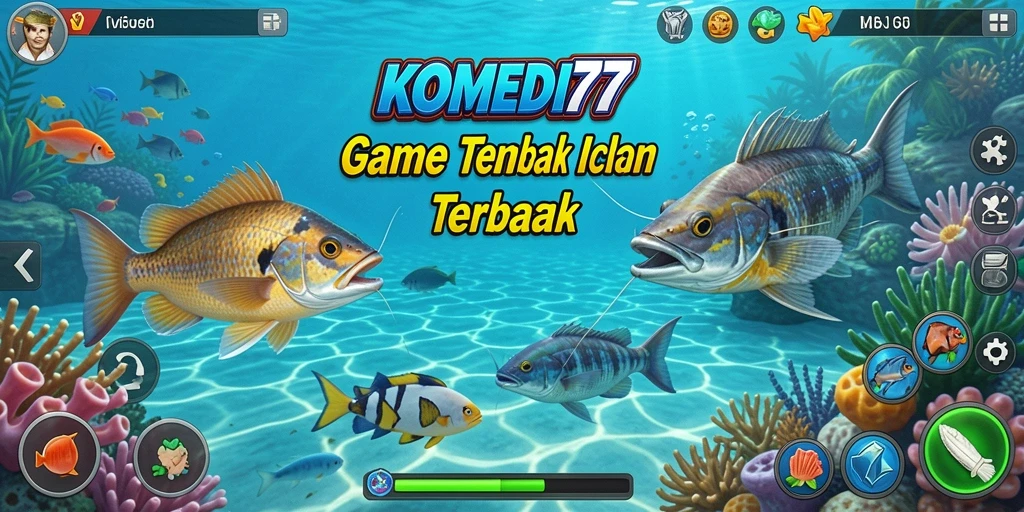 Tampilan gameplay seru dalam game Tembak Ikan KOMEDI77.