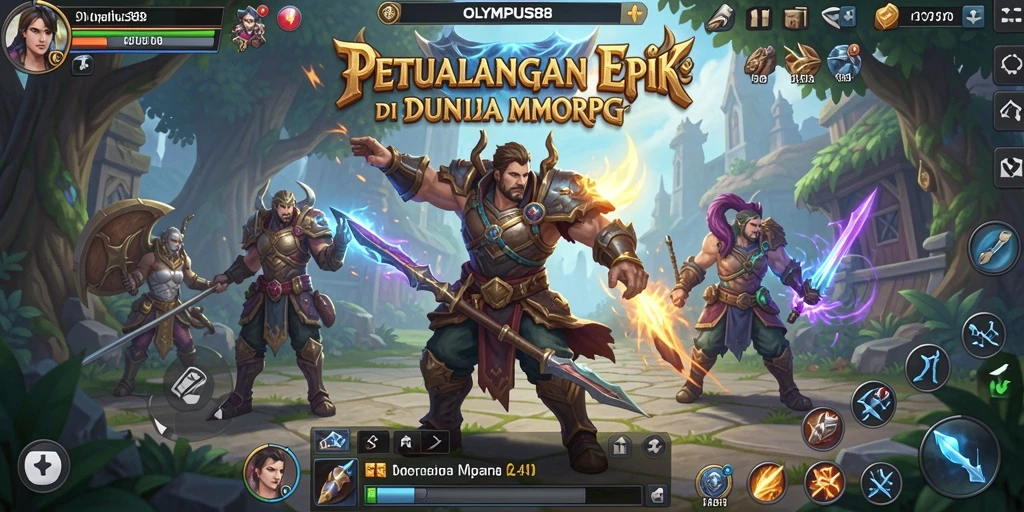 Screenshot gameplay OLYMPUS88 menampilkan pertarungan epik di dunia fantasi.