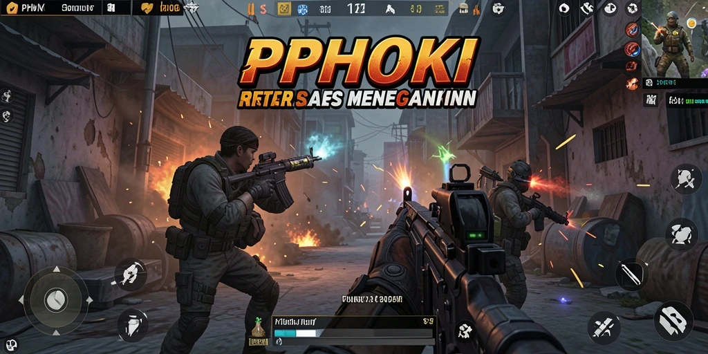 Screenshot gameplay PPHOKI menunjukkan aksi seru dalam pertempuran FPS.